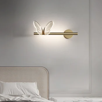 Настенный светильник Nordic Butterfly с кольцевым декором для дома, гостиной, спальни, Коридора, кухни, Прикроватных Светильников для лестницы