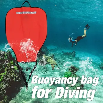 Нейлоновая подъемная сумка для подводного плавания с аквалангом, видимая плавучая сумка с открытым дном, Спасательный мешок с плавучим буем (красный) 4