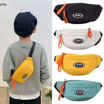 Новая модная милая детская нагрудная сумка через плечо, поясная сумка, холщовая диагональная сумка для девочек и мальчиков, сумка на молнии, кошелек для монет 0