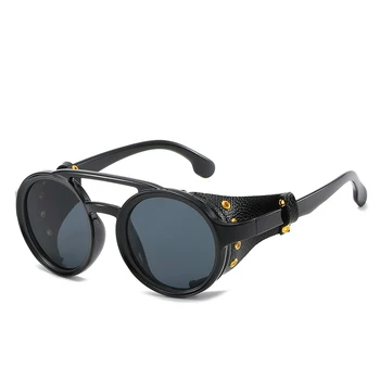 Новые солнцезащитные очки в стиле стимпанк, фирменный дизайн, Круглые Солнцезащитные очки Для мужчин И женщин, Винтажные панк-солнцезащитные очки UV400 Оттенков, Очки Oculos de sol