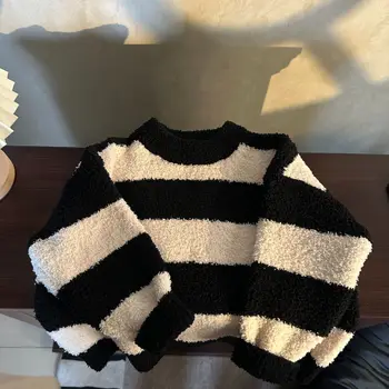Новый свитер с круглым вырезом для мальчиков 2023 года, зимняя одежда для малышей, мягкий и липкий трикотаж на основе свитера в западном стиле