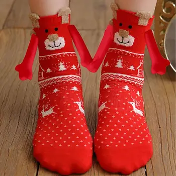 Носки для рук, Дышащие Рождественские Магнитные носки для пары, мультяшные хлопчатобумажные Носки для повседневной жизни, Спортивная ходьба 1