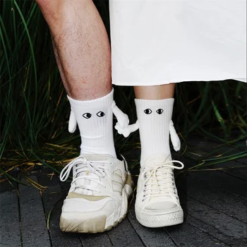 Носки с магнитной присоской Tiktok, чтобы пары держались за руки, персонализированные трендовые носки-трубочки для женщин, мужчин, спортивный дезодорант, лето 0