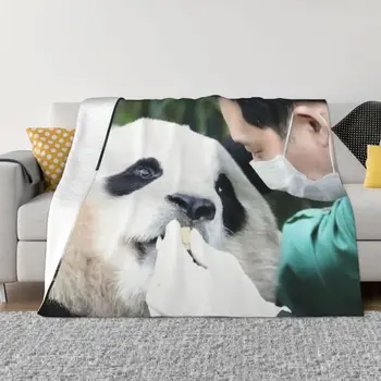 Одеяло Fubao Aibao Panda Fu Bao Клетчатые гипоаллергенные пледы для постельных принадлежностей путешествий кемпинга