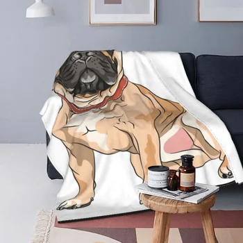 Одеяло для собак породы Французский Бульдог, Фланелевое украшение, Многофункциональное Мягкое одеяло для кровати, Автомобильный коврик