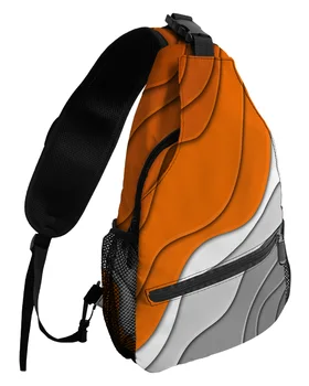 Оранжево-серые Градиентные Абстрактные нагрудные сумки для женщин, мужчин, водонепроницаемые сумки-мессенджеры, женские спортивные сумки для путешествий, сумка через плечо на одно плечо 0