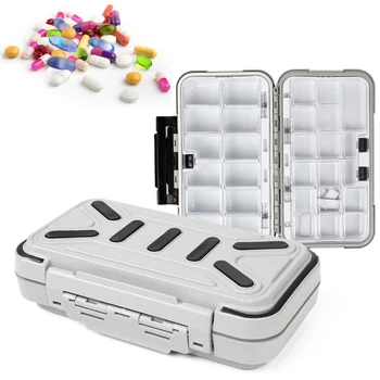 Органайзер для таблеток для путешествий, портативный футляр для таблеток, коробка для рыболовных снастей, органайзер для лекарств, коробка для таблеток для кошелька, контейнер для таблеток для путешествий 2