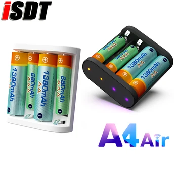 Оригинальное Интеллектуальное Зарядное Устройство ISDT A4 Air 10W 1.5A 5 ~ 9V DC Для AAA AA 10500 12500 NiMH NiCd Li-lon LiFePO4 Battery