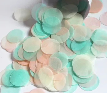 Персиково-мятно-зеленый коралловый бледно-сердечные круги свадебное конфетти для украшения праздничного стола биоразлагаемая бумага для метания