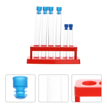 Пластиковые пробирки с подставкой для хранения Принадлежностей для научных экспериментов (подставка для пробирок + штекер 16 * 150 (цвет штекера выбирается случайным образом)