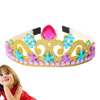 Повязки на голову в виде короны для принцессы, диадема принцессы со стразами для девочек, одноразовые нарядные принадлежности для театра на Хэллоуин 0