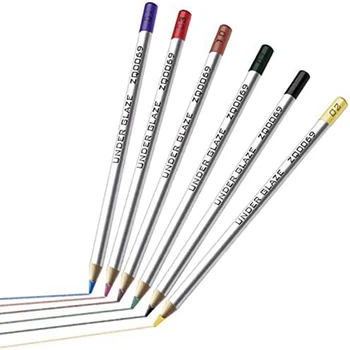 Подглазурные карандаши из 6 предметов, дерево для керамики, Подглазурный карандаш, точный подглазурный карандаш для керамики