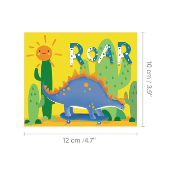 Поздравительные открытки на День рождения 24 гостей, подарки на день рождения с изображением динозавра, Поздравительные открытки с конвертом, праздничные принадлежности 4