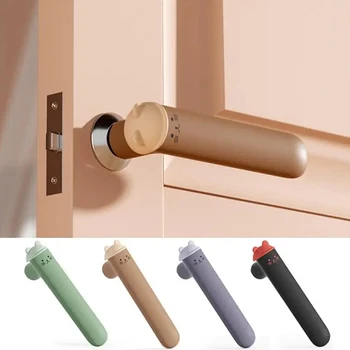 Противоударная силиконовая накладка на дверную ручку, дверь в спальню, Защитная крышка для мебели, защитная крышка для дверной ручки для домашней безопасности 1