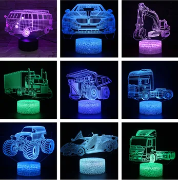 Прохладный Supra Car Аниме 3D Светодиодные Ночники Грузовик Лампа Красочные Меняющиеся Ночные Огни Настольная Лампа Украшение Дома Подарки На День Рождения 0