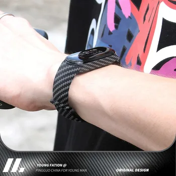 Ремешок из углеродного волокна для Xiaomi Mi Band 6 браслет Спортивные силиконовые часы браслет Miband band6 band4 для Xiaomi mi band 3 4 5 6 7 4