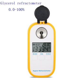Рефрактометр глицерина 0-100% Цифровой ЖК-дисплей Плотность Удельный Вес Измеритель Концентрации Глицерина ATC Пылезащитная Крышка