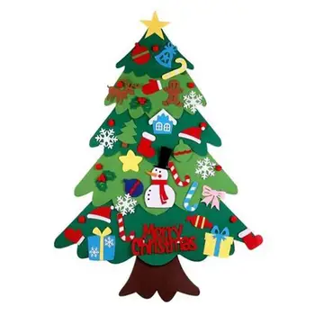 Рождественская елка из фетра своими руками, рождественское украшение для дома Navidad 2024, Новогодние украшения, Санта-Клаус, Рождественские подарки для детей