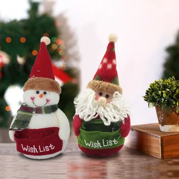 Рождественские Декоративные Принадлежности Снеговик Санта Клаус Мультяшная Кукла Украшение Рождественской Атмосферы Творческий Праздничный Подарок