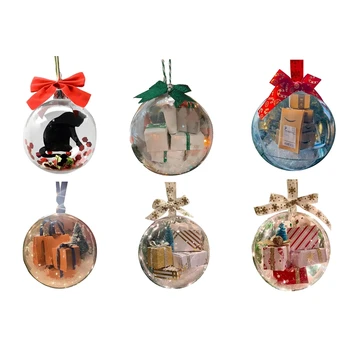 Рождественский шар-орнамент, украшения для Рождественской елки, прозрачный шар-безделушка, Подвесной шар для дома, изысканный подарок 0
