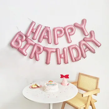 Розовые 40-дюймовые воздушные шары из фольги со звездным сердцем С Днем Рождения Украшения для вечеринок Для детей, взрослых, девочек, Юбилейных глобусов для детей 2