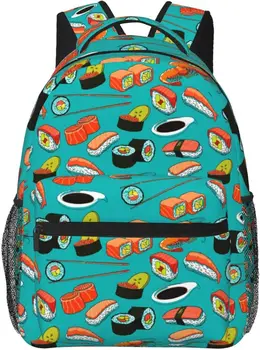 Рюкзаки Большой емкости, противоугонная многоцелевая сумка для переноски, Японские морепродукты, Васаби, Креветки, суши, Арт-рюкзак для кемпинга на открытом воздухе
