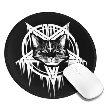 Сатанинский Черный Металлический Коврик Для Мыши Cat 666 Cool Anime ubber Коврик Для Мыши Для Офиса Домашнего Компьютера Противоскользящие Винтажные Качественные Коврики Для Мыши