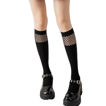 Сексуальные эластичные женские чулки, модные носки в сеточку для девочек 0