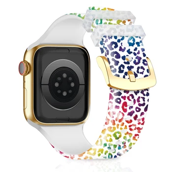 Силиконовый Ремешок Для Apple Watch Ultra 49 мм 8 7 45 мм 41 мм Цветной Узор Смарт-браслет Для iWatch 6 5 4 SE 44 мм 40 мм 42 мм 1