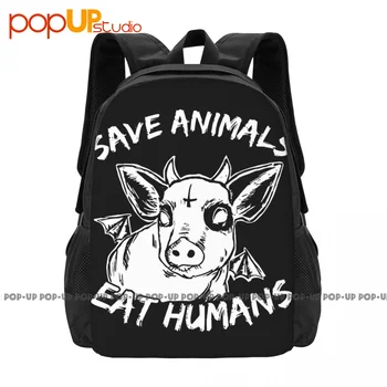 Спасайте животных, ешьте людей, злой рюкзак-поросенок, большая вместительная дорожная школьная сумка, гимнастическая сумка, школьная спортивная сумка