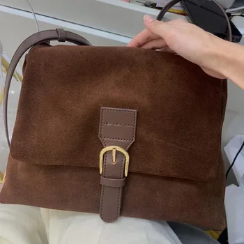 Сумка подмышками корейского нишевого дизайна, легкая роскошная женская сумка, новая вместительная сумка из текстурированной замши 2023 года, сумка-тоут