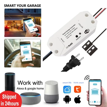 Умный контроллер открывания гаражных ворот Tuya WiFi Switch Работает с Alexa Echo Google Home SmartLife / Управление приложением Tuya Не требует концентратора