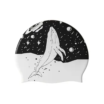 Уникальная шапочка для плавания с короткими длинными волосами, силиконовая шапочка для плавания, шапочка для купания с вьющимися короткими волосами средней длины, шапочка для купания с густыми волосами для женщин 3