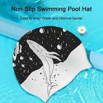 Уникальная шапочка для плавания с короткими длинными волосами, силиконовая шапочка для плавания, шапочка для купания с вьющимися короткими волосами средней длины, шапочка для купания с густыми волосами для женщин 4