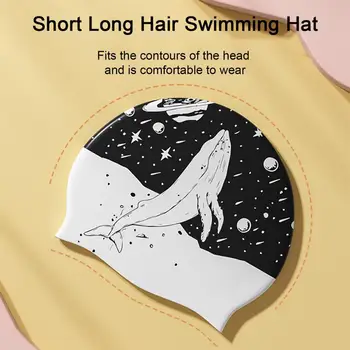 Уникальная шапочка для плавания с короткими длинными волосами, силиконовая шапочка для плавания, шапочка для купания с вьющимися короткими волосами средней длины, шапочка для купания с густыми волосами для женщин 5