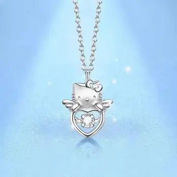 Цепочка Sanrio Hellokitty, ожерелье на ключице, Легкие роскошные ювелирные изделия высокого качества, Модные украшения, Универсальный подарок для пары на День Святого Валентина.