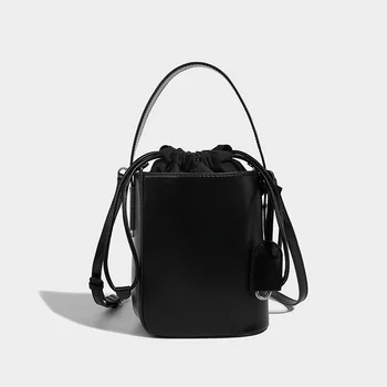 Черная Сумка через Плечо на Шнурке для Женщин Bucket Bag 0