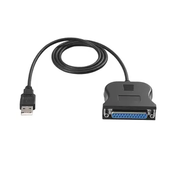 Черный Двунаправленный Параллельный Интерфейс Связи USB с 25-Контактным Кабелем DB25 для Параллельного Принтера, Адаптер, Преобразователь Шнура