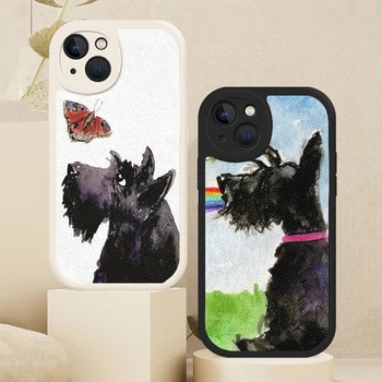 Чехол Westie Scottie Scottish Terrier Из Овечьей Кожи Для iPhone 14 13 11 12 Pro Max Mini 8 7 Plus SE 2020 X XR XS MAX Мягкие Сумки 0