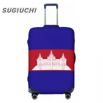 Чехол для багажа с флагом страны Камбоджа, аксессуары для путешествий, эластичный пылезащитный чехол с принтом, Сумка-тележка, защитный чехол