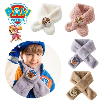 Шарф PAW Patrol Chase Skye, зимний мягкий плюшевый шарф для мальчиков и девочек, уличный детский шейный платок, аксессуары для малышей, Рождественский подарок