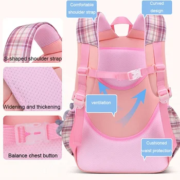 Школьные сумки для милых девочек, детский рюкзак для начальной школы, ранец, детская сумка для книг, водонепроницаемая школьная сумка принцессы Mochila Infantil 5